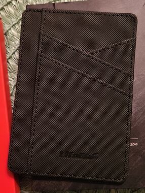 NWOT Slim Black Card Holder with ID Window, RFID Blocking, Airtag Holder NIB